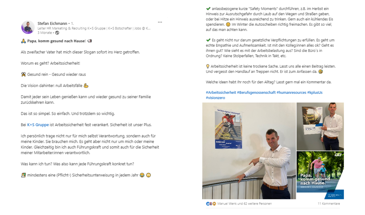 Botschafterbeitrag von Stefan Eichmann auf LinkedIn